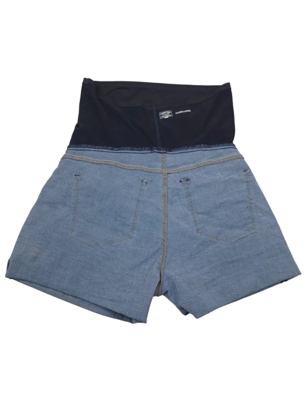 Signature By Levi Strauss Maternity Shortie Denim Shorts Large Stretch Waistband
